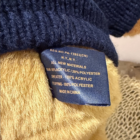 POLO Ralph Lauren Plush Bear with Navy Sweater (Listing #2) - Picture 10 of 14